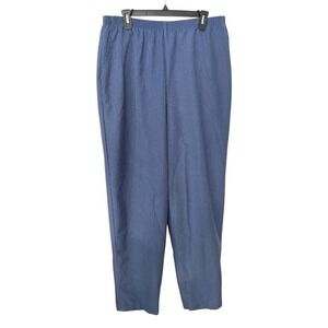 Teddi 20 Blue Pants Elastic Waist Micro Pleat Corduroy‎ Tapered Grannycore Retro